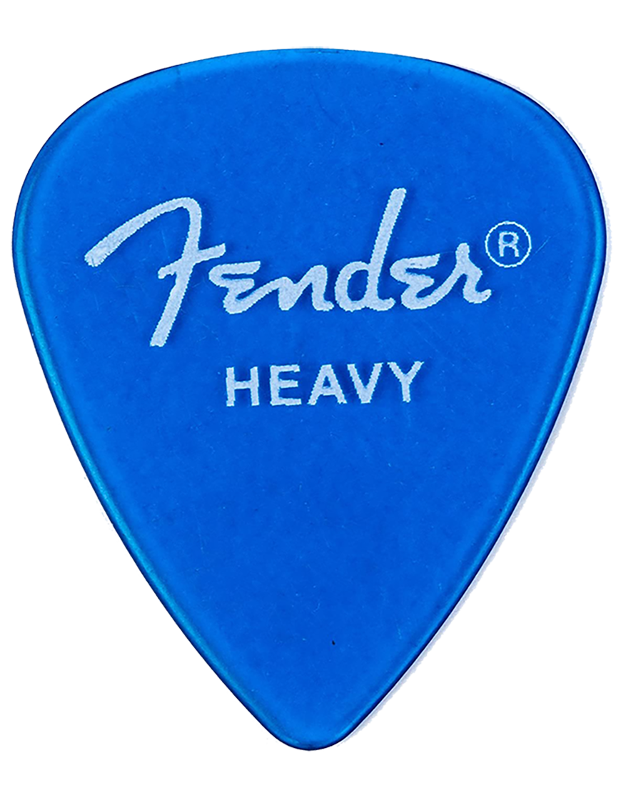 Fender®  351 CALIFORNIA CLEAR™ Uñetas Calibre: Heavy Color: Lake Placid Blue | 12 Unidades