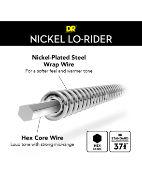 DR LO-RIDER™ Nickel NMH5-45 Cuerdas Bajo Eléctrico 5 Cuerdas 45-125 Medium