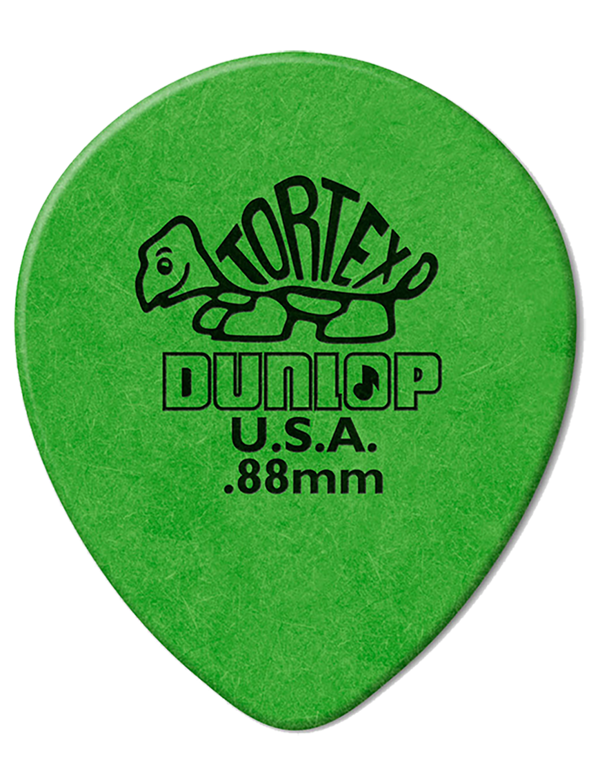 Dunlop® 413 Uñetas Tortex® TearDrop Calibre: .88mm Verde | 72 Unidades