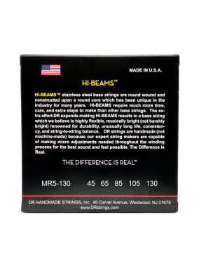 DR HI-BEAMS™ MR5-130 Cuerdas Bajo Eléctrico 5 Cuerdas 45-130 Medium