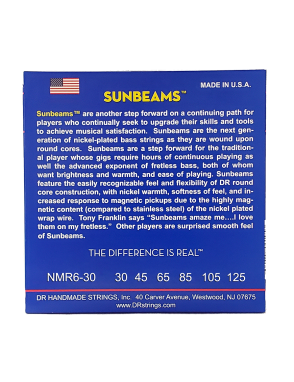 DR SUNBEAMS™ 30-125 Cuerdas Bajo Eléctrico 6 Cuerdas Medium