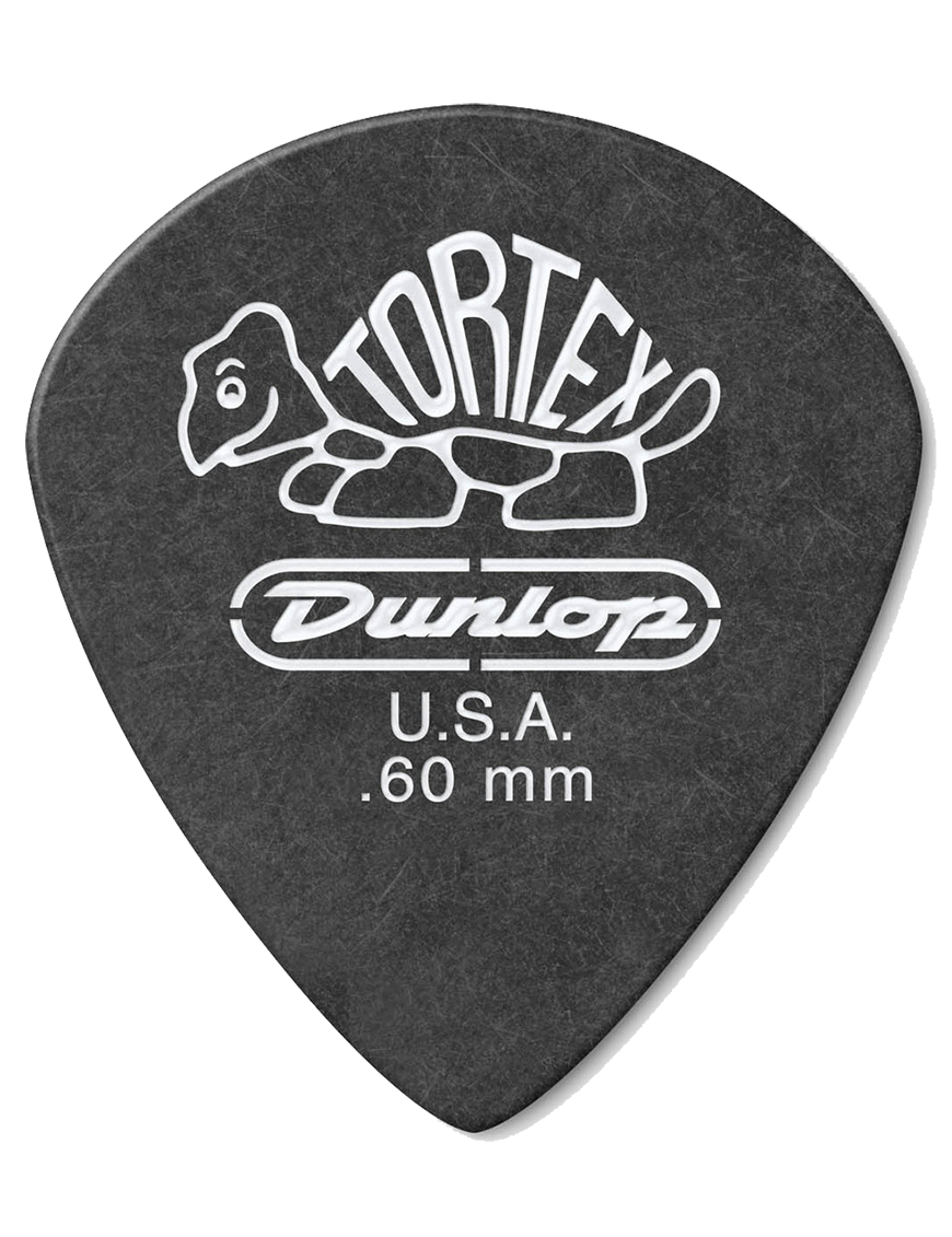 Dunlop® 482 Uñetas TORTEX® Pitch Black JAZZ III Calibre: .60mm Negro | 12 Unidades