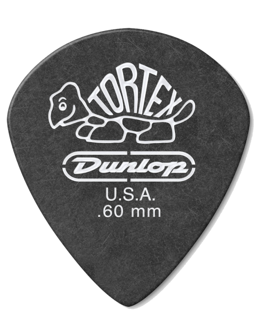 Dunlop® 482 Uñetas TORTEX® Pitch Black JAZZ III Calibre: .60mm Negro | 12 Unidades