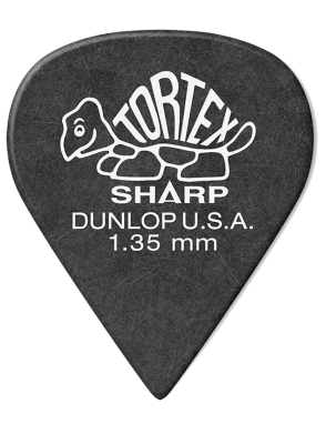 Dunlop® Uñetas Tortex® Sharp 412P Calibre: 1.35 mm Negro | 12 Unidades