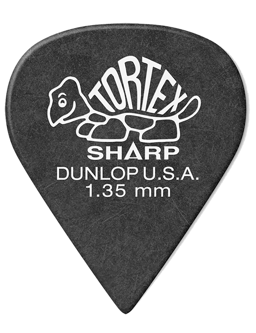 Dunlop® Uñetas Tortex® Sharp 412P Calibre: 1.35 mm Negro | 12 Unidades