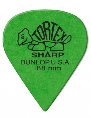 Dunlop® 412 Uñetas Tortex® Sharp Calibre: .88mm  Verde | 12 Unidades