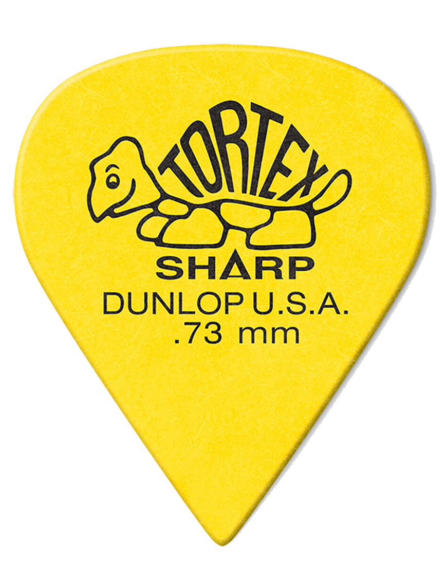 Dunlop® 412 Uñetas Tortex® Sharp Calibre: .73mm Amarillo | 12 Unidades