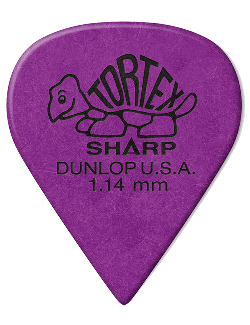 Dunlop® 412 Uñetas Tortex® Sharp Calibre: 1.14mm Lila | 12 Unidades