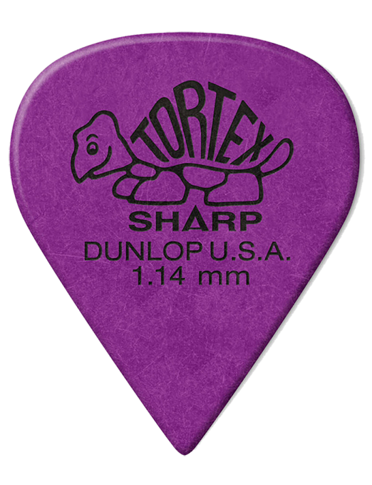 Dunlop® 412 Uñetas Tortex® Sharp Calibre: 1.14mm Lila | 12 Unidades