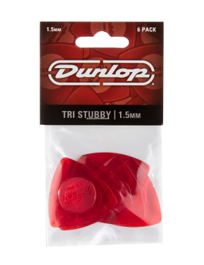 Dunlop® 473 Uñetas Tri Stubby® Calibre: 1.50mm Rojo | 6 Unidades