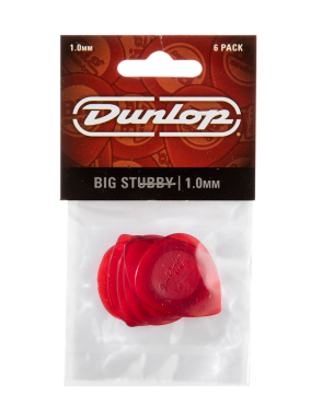 Dunlop® 475 Uñetas Big Stubby® Calibre: 1.00mm Rojo | 6 Unidades