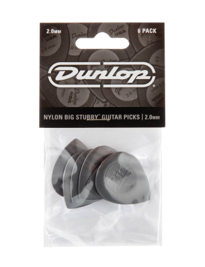 Dunlop® 445 Uñetas Nylon Big Stubby® Calibre: 2.00mm Gris | 6 Unidades