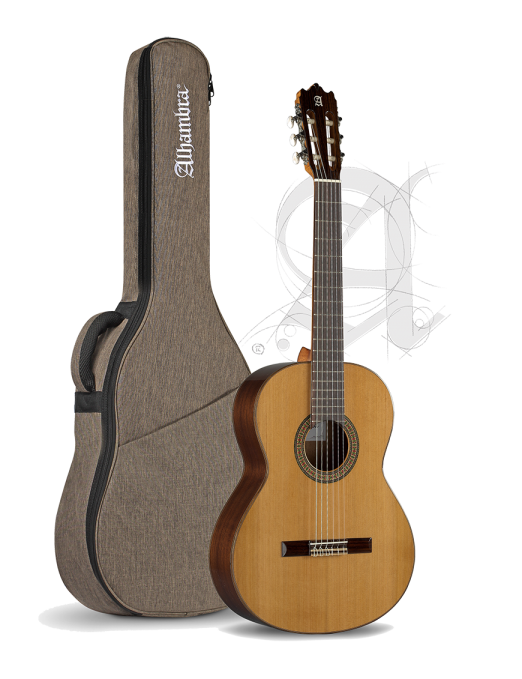 Alhambra® 3C Guitarra Clásica Estudio Natural con Funda