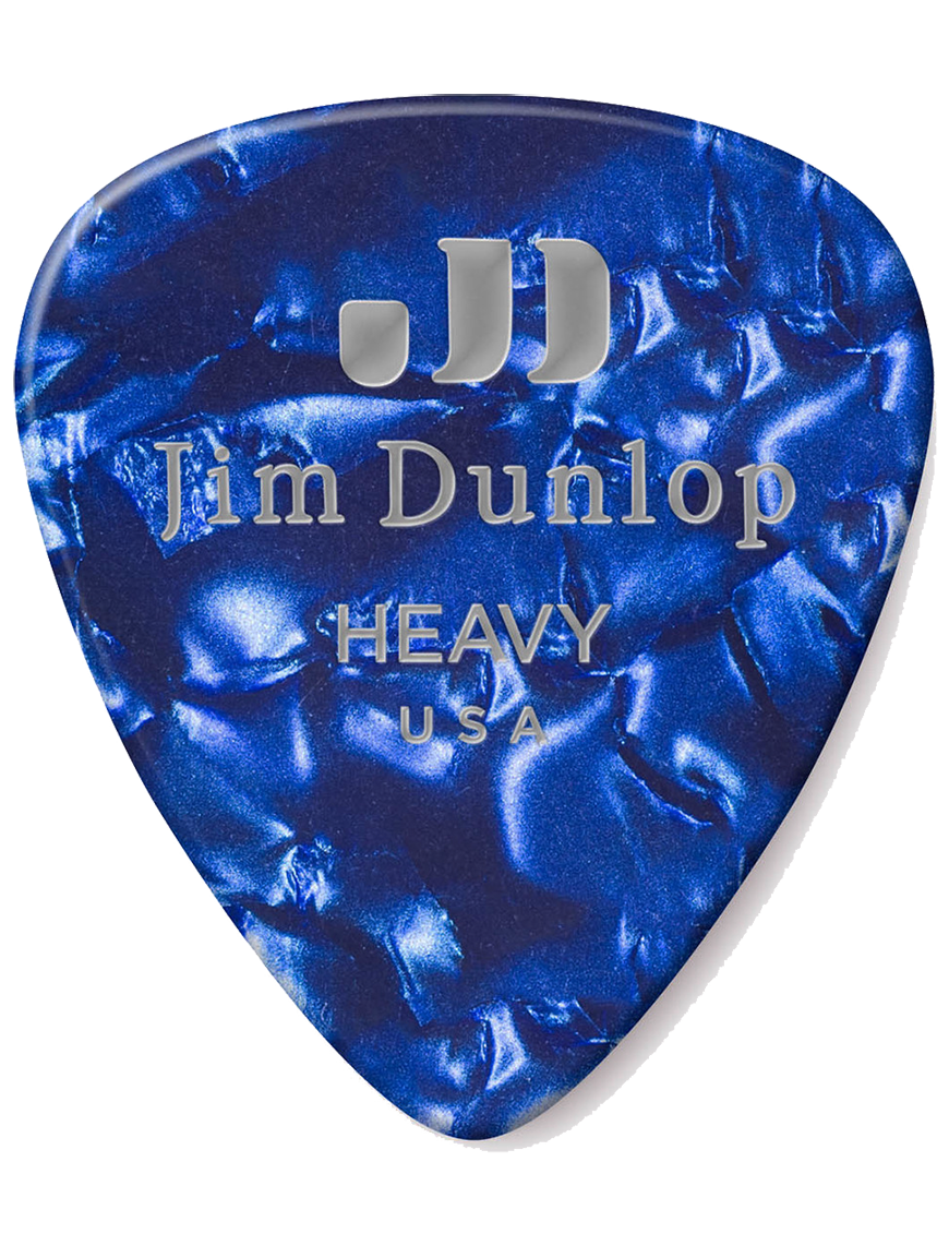 Dunlop® 483 Uñetas Celuloide Jim Dunlop® Azul Perlado Calibre: Heavy | 12 Unidades