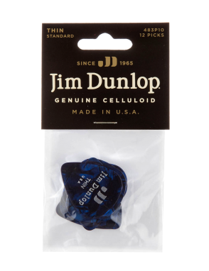 Dunlop® 483 Uñetas Celuloide Jim Dunlop® Azul Perlado Calibre: Thin | 12 Unidades