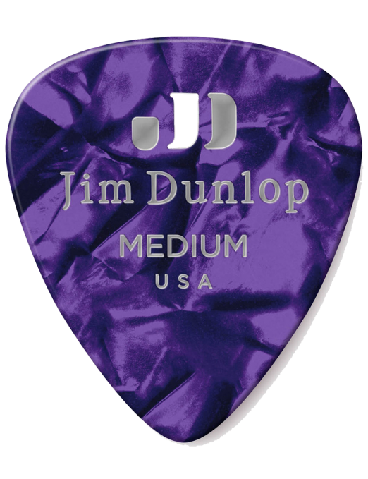 Dunlop® 483 Uñetas Celuloide Jim Dunlop® Púrpura Perlado Calibre: Medium | 12 Unidades