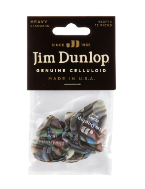 Dunlop® 483 Uñetas Celuloide Jim Dunlop Abalón Calibre: Heavy | 12 Unidades