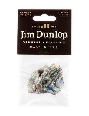 Dunlop® 483 Uñetas Celuloide Jim Dunlop Abalón Calibre: Medium | 12 Unidades