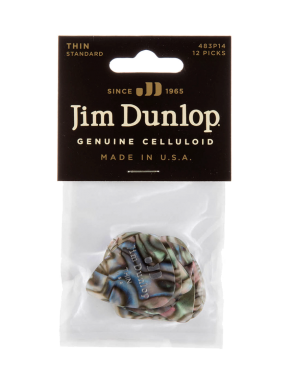 Dunlop® 483 Uñetas Celuloide Jim Dunlop Abalón Calibre: Thin | 12 Unidades