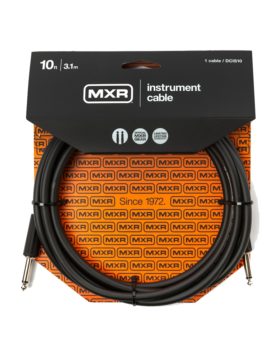 MXR® DCIS10 Cable Instrumentos 1Plug ¼" Recto a 1Plug ¼" Recto 3.10mt  | Black