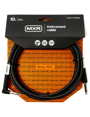 MXR® DCIS10R Cable Instrumentos 1Plug ¼" L a 1Plug ¼" Recto 3.10mt  | Black