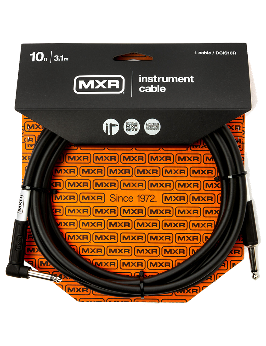 MXR® DCIS10R Cable Instrumentos 1Plug ¼" L a 1Plug ¼" Recto 3.10mt  | Black