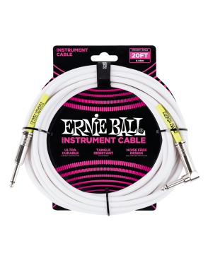 Ernie Ball® 6047 Cables Instrumentos Plug ¼" Recto A Plug ¼" Recto White | 3.05 Mt