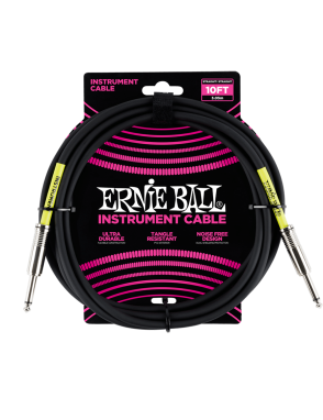 Ernie Ball® 6048 Cables Instrumentos Plug ¼" Recto a Plug ¼" Recto Black | 3.05Mt