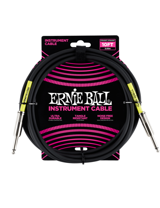 Ernie Ball® 6048 Cables Instrumentos Plug ¼" Recto a Plug ¼" Recto Black | 3.05Mt