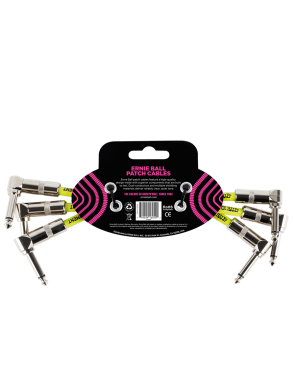 Ernie Ball® 6050 3-Pack Cables Pedales Patch Classic Plug ¼" L a Plug ¼" L Black | 15.24Cm