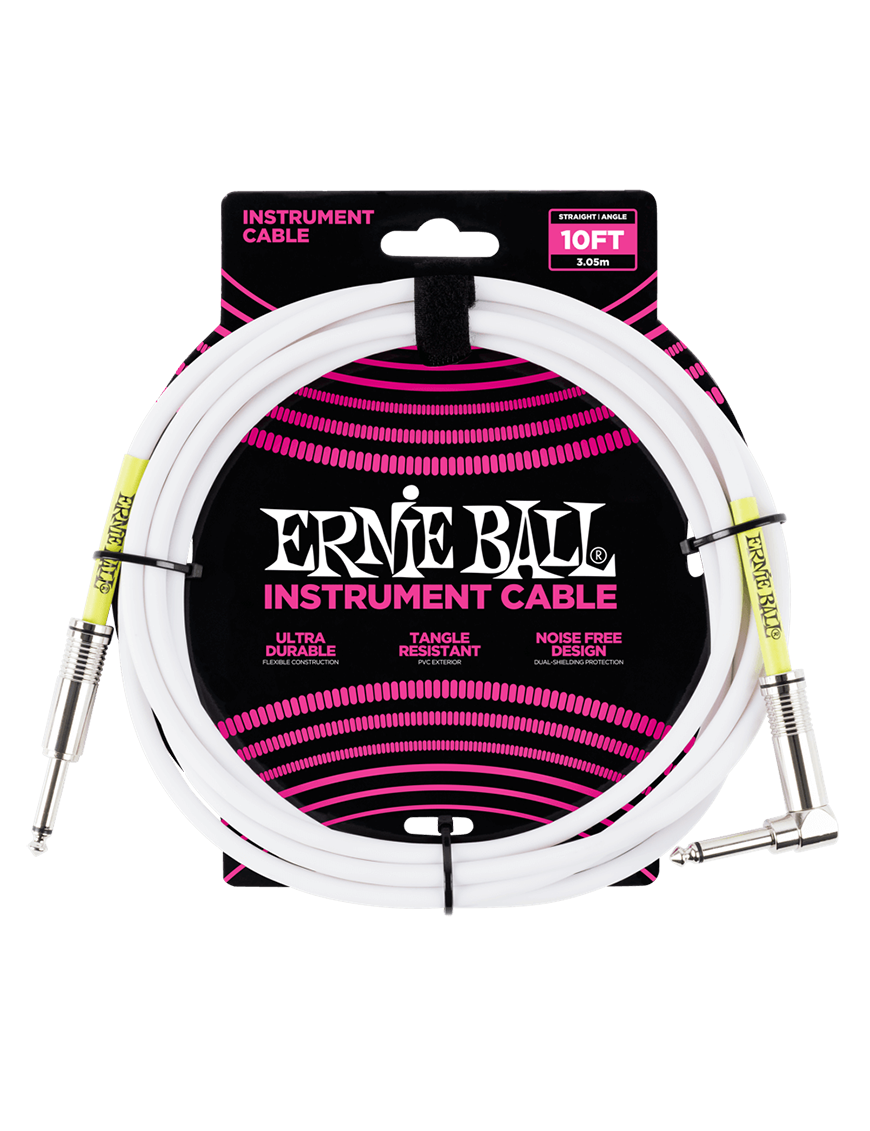 Ernie Ball® 6049 Cables Instrumentos Plug ¼" Recto a Plug ¼" L White | 3.05Mt