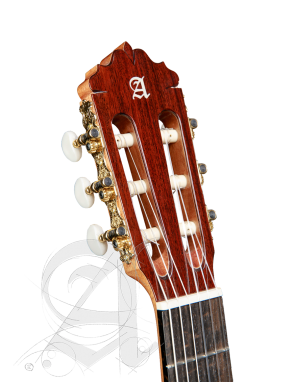 Alhambra® 6 Ébano Blanco Guitarra Clásica Conservatorio Natural con Funda