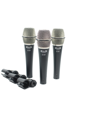 CAD AUDIO® D38X3 Micrófonos Vocal Dinámico Supercardioide Case Pack 3