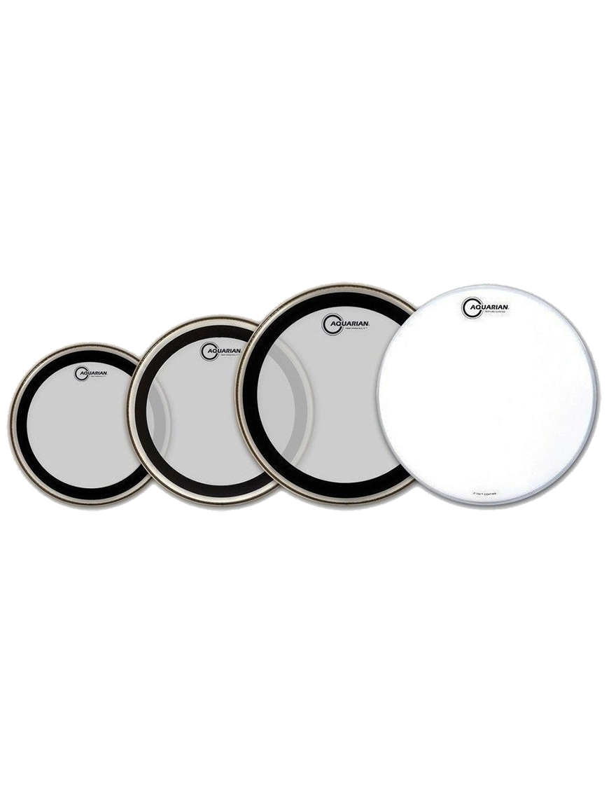 Aquarian Drumheads® PF-C PERFOMANCE II™ Parche Set Clear Prepack: PF 1x10"-PF 1x12"-PF 1x16"+TC1x14"