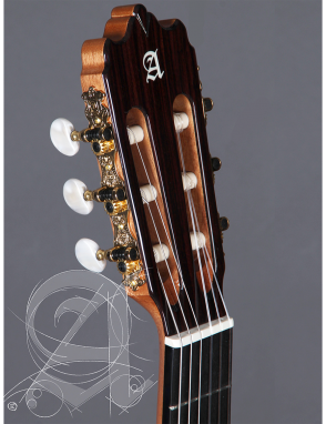 Alhambra® 4F Guitarra Flamenca Conservatorio Golpeador Funda Color: Anaranjado