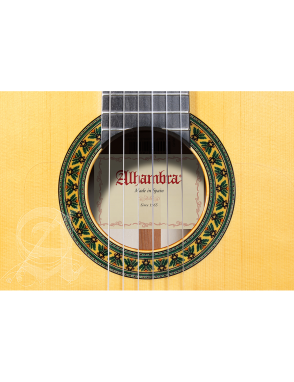 Alhambra® 5F Guitarra Flamenca Conservatorio Golpeador Funda Color: Natural