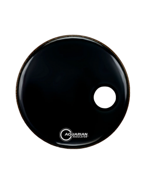 Aquarian Drumheads® SMPTCC-20BK PORTED BASS™ Parche Bombo Frontal 20" Resonante Small Port Hole™ Negro