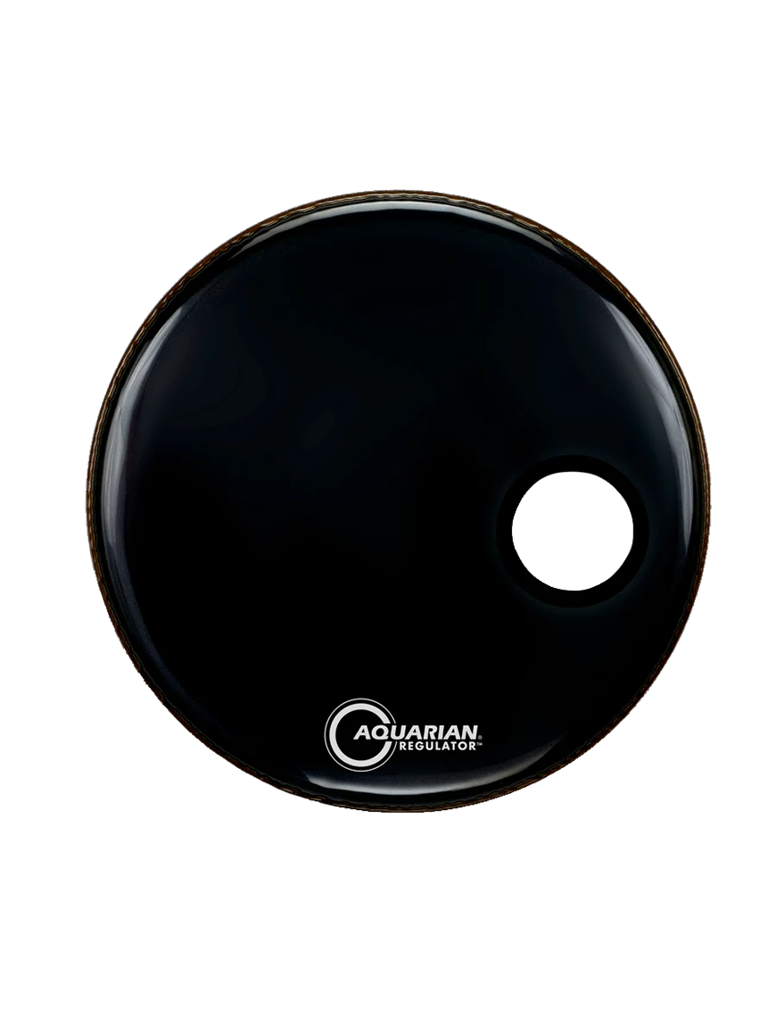 Aquarian Drumheads® SMPTCC-20BK PORTED BASS™ Parche Bombo Frontal 20" Resonante Small Port Hole™ Negro