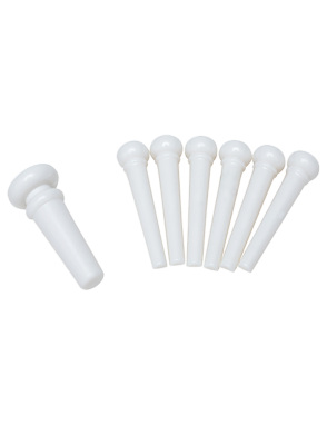 D'Andrea® Pin Puente Guitarra Acústica Set: 6 Color: Blanco