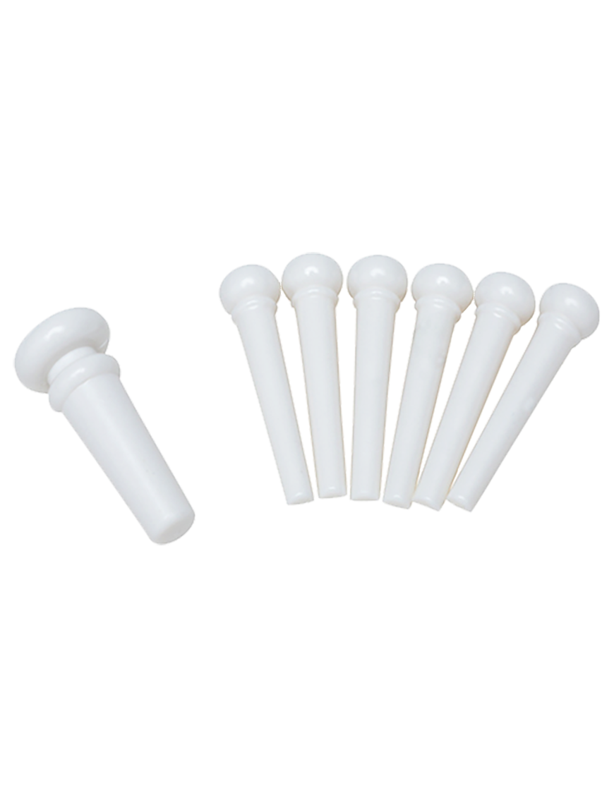 D'Andrea® Pin Puente Guitarra Acústica Set: 6 Color: Blanco