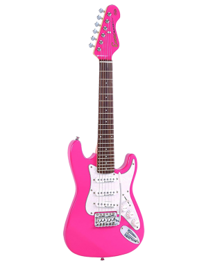 Encore® E375 Guitarra Eléctrica Strat® Vibrato Tamaño: ¾ Color: Gloss Pink