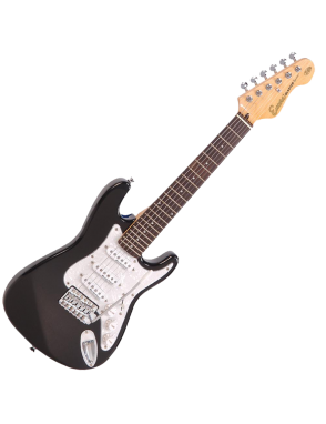 Encore® E375 Guitarra Eléctrica Strat® Vibrato Tamaño: ¾ Color: Gloss Black