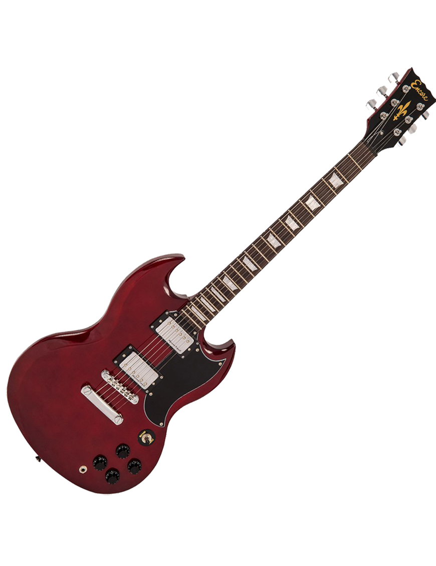 Encore® E69 Guitarra Eléctrica SG Color: Cherry Red