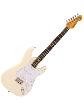 Encore® E6 Guitarra Eléctrica Strat® Vibrato Color: Vintage White