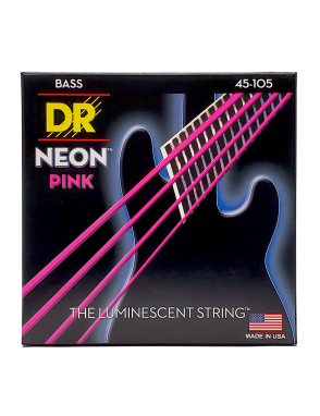 DR NEON™ Pink 45-105 Cuerdas Bajo Eléctrico 4 Cuerdas Medium Color: Rosado