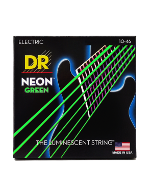 DR NEON™ GREEN 10-46 Cuerdas Guitarra Eléctrica 6 Cuerdas Color: Verde