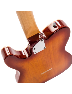 Vintage® V72 Guitarra Eléctrica Semi Hollow Tele® Color: Flame Tobacco Burst
