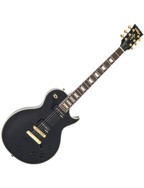 Vintage® V100P Guitarra Eléctrica Les Paul® W90 Hardware Gold | Gloss Black