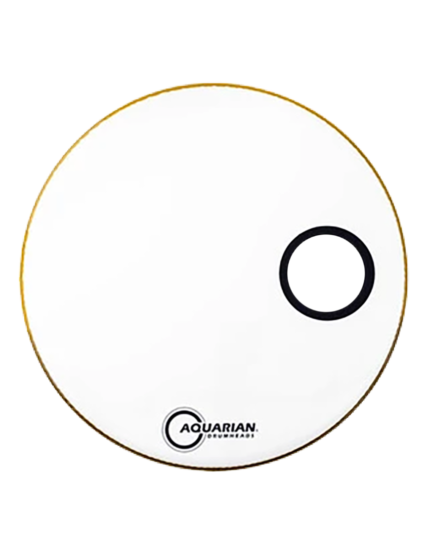 Aquarian Drumheads® SMPTCC-22W PORTED BASS™ Parche Bombo Frontal 22" Blanco Resonante Small Port Hole™