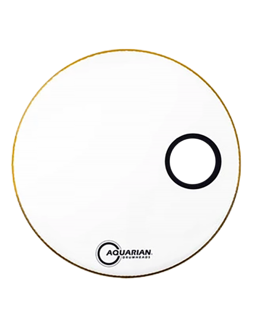 Aquarian Drumheads® SMPTCC-22W PORTED BASS™ Parche Bombo Frontal 22" Blanco Resonante Small Port Hole™